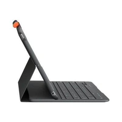 Image de Logitech Slim Folio Clavier et étui sans fil Bluetooth QWERTZ Suisse graphite pour Apple 10.2 inch iPad (7ème génération, 8ème 9ème génération)