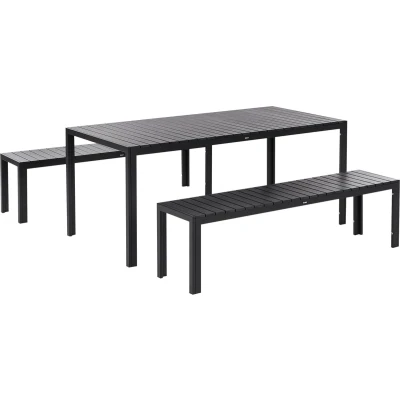 Afbeelding van NARDO Tuinset voor 6 Zwart/Zwart Kunsthout
