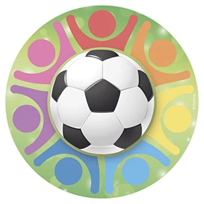 Image de Dekora Decoration Gateau Anniversaire Feuille Azyme Boule de Soccer 20 cm Diametre