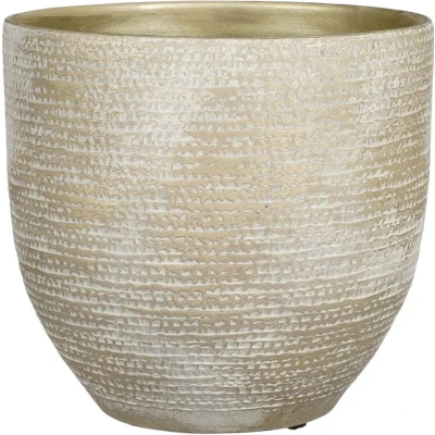 Afbeelding van Mica Decorations Plantenpot terracotta champagnewit 29x26cm