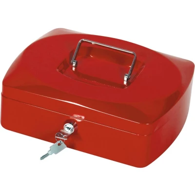 Afbeelding van Q Connect, Spaarpot, Geldkistje maat 3 rood (25,5 x 8,5 20 cm)