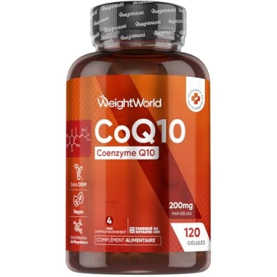 Afbeelding van WeightWorld Co Enzym Q10 CoQ10 200mg 120 vegan capsules voor 4 maanden voorraad