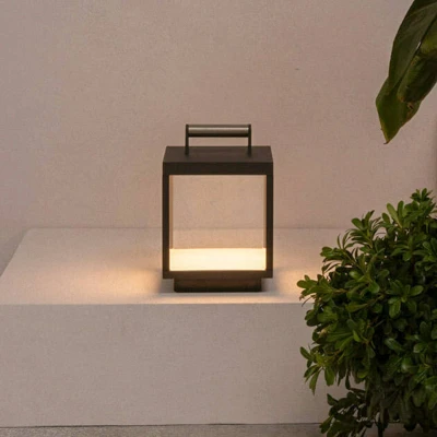 Afbeelding van LED tafellamp Kerala, donkergrijs, aluminium, hoogte 26,8 cm