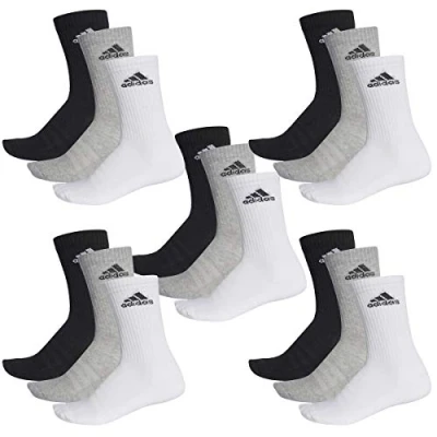 Afbeelding van adidas Performance CUSH 3 PACK Unisex Sportsokken, Maat: 43 45, Medium grey heather/black