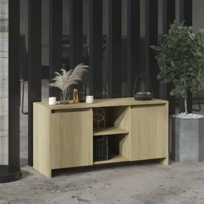 Afbeelding van Tv meubel 102x37,5x52,5 cm spaanplaat sonoma eikenkleurig