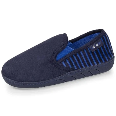 Afbeelding van Isotoner Mocassins pantoffels voor jongens van superzacht suède, Marinier