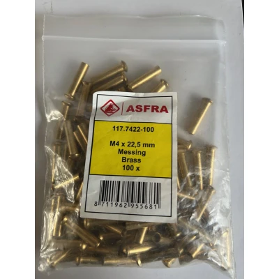 Afbeelding van Patenthuls mess M4x22.5mm met zaagsnede