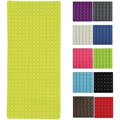 Afbeelding van MSV Douche/bad anti slip mat badkamer rubber limegroen 76 x 36 cm met zuignappen
