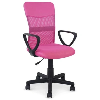 Afbeelding van IDIMEX Jogo Ergonomische draaistoel met armleuningen en bekleding van ademend mesh, roze