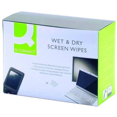 Afbeelding van Chusteczki do czyszczenia ekranów TFT/LCD Q CONNECT, 2 x 20 sztuk