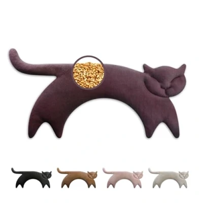 Afbeelding van Leschi Warming Pillow Clara the Cat Eggplant