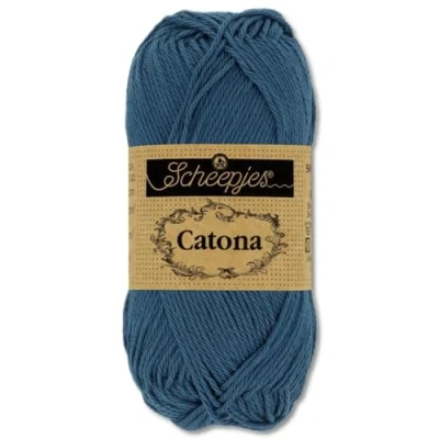 Afbeelding van Frida&#039;s Wollhaus Scheepjes 50 g Catona 100% katoen voor breien en haken Amigurumi, 109 kleuren (164 marineblauw)