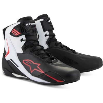 Afbeelding van Alpinestars Faster 4 Zwart Wit Donker Rood Motorschoenen Maat 45,5 Laars