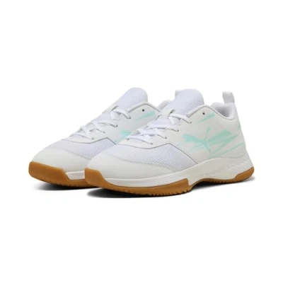 Afbeelding van Puma Varion II JR Unisex Handbalschoenen voor kinderen, Maat: 38.5, Electric peppermint/white Textiel/ synthetisch