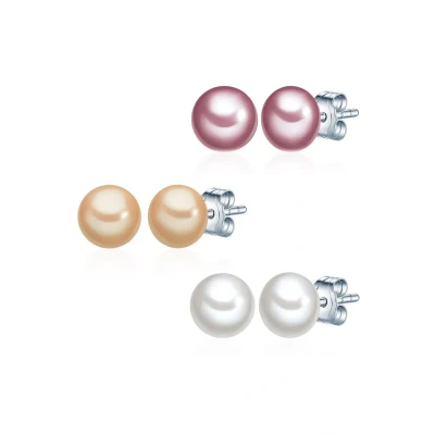 Afbeelding van Valero Pearls 3 PACK Stecker SÜßWASSER Zuchtperlen Oorbellen, Dames, Maat: One Size, Silber