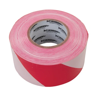 Afbeelding van Fixman Afzetlint 70 mm x 500 meter, rood/wit