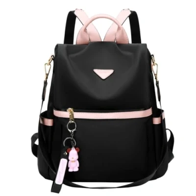 Afbeelding van Leathario Kleine rugzak voor dames, anti diefstal, PU leer, handtas, stadsrugzak dames en meisjes, elegant reizen, vrije tijd, winkelen, werk, zwart, 88n,, Zwart 88n, Vakantie