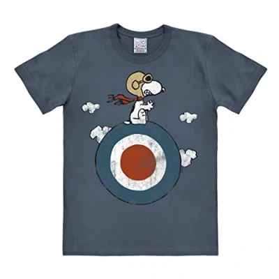 Afbeelding van Logoshirt Peanuts Snoopy/Target T shirt voor heren, Blauw/Grijs