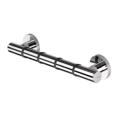 Image de Croydex Grab n Grip Barre d&#039;appui droite rainurée et confortable au design contemporain Chromé 38 cm