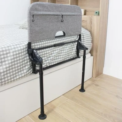 Afbeelding van KMINA Opvouwbaar bedhek voor volwassenen met poten (hoogte bed 29 50 cm), beschermstang personen, bedstang tegen vallen, verstelbare optrekstang, bedsteunstang