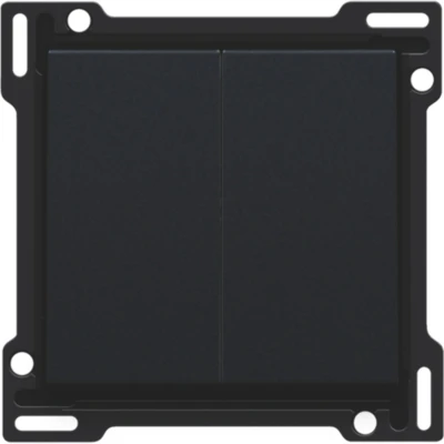 Afbeelding van Niko Pure Black Steel, afwerking voor serieschakelaar, wisselschakelaar + drukknop N.O., dubbele of N.O. N.G.