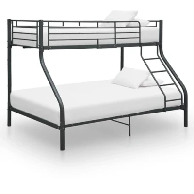 Afbeelding van Stapelbedframe metaal zwart 140x200 cm/90x200 cm