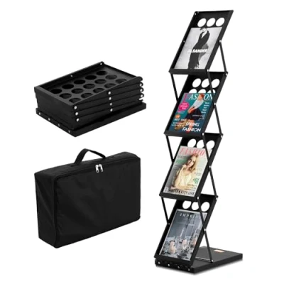 Image de VEVOR Présentoir à Magazines Porte Brochures Revues Pliable 4 Compartiments