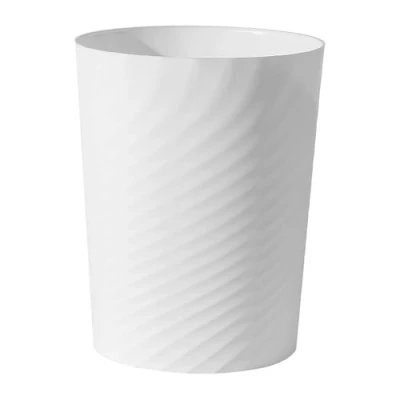 Afbeelding van Sinoba Prullenbak 8008, kunststof, voor kinderkamer, kantoor, keuken, hoogte 32 cm, 12 liter, wit