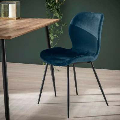 Afbeelding van Verona eetkamerstoel velvet blauw