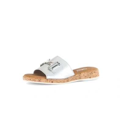 Afbeelding van Gabor Comfort Pantoffels, Dames, Maat: 39, Silver coloured Leer