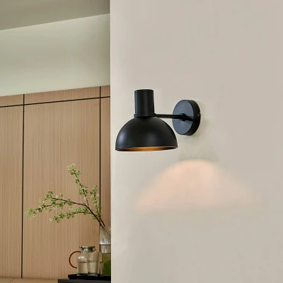 Afbeelding van Lucande Mostrid wandlamp van zwart ijzer