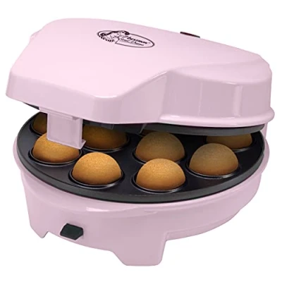 Image de Bestron Machine a cake 3 en 1 au design rÃ©tro, Avec plaques de cuisson interchangeables, 700 Watts, Couleur: rose