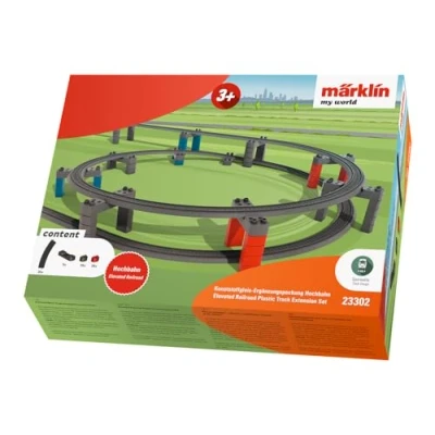 Afbeelding van Märklin World 23302 H0 kunststofrails uitbreidingsset verhoogde spoorweg