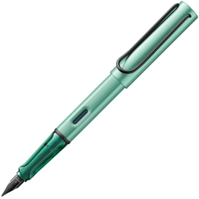 Afbeelding van Lamy AL star mint Vulpen met ergonomische handgreep en stalen veer in maat M lichte aluminium behuizing T 10 blauwe cartridge rechtshandig