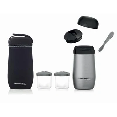 Image de Thermo biberon inox 1 litre avec 2 compartiments