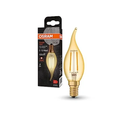 Afbeelding van Ledvance Vintage 1906 LED E14 Kaars Goud 1.5W 120lm 824 Zeer Warm Wit Vervangt 15W