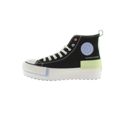 Afbeelding van Victoria Shoes Tribu Doble LONA Piezas Sneakers hoog, Dames, Maat: 39, Black Textiel