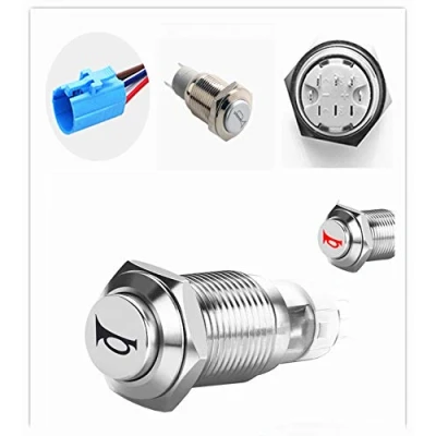 Afbeelding van YIYDA Switch Button auto claxonknop met spanningsschakelaar 12 V rode led 16 mm metaal waterdicht kortstondige schakelaar drukknop voor resetknop