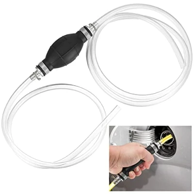 Afbeelding van Handmatige pomp voor vloeistofoverdracht, 2 m zuigslang, handpomp, benzineslang, voertuig afzuiging, water, brandstof, diesel, 8 mm