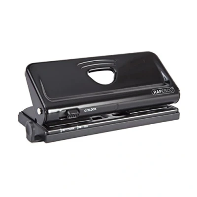 Afbeelding van Rapesco 1342 Verstelbare perforator voor agenda‘s, 6 gaten, 10 vellen, zwart