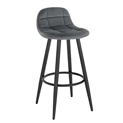 Afbeelding van WOLTU Barhocker, barstuhl, gevoerde keukenhocker, met zadelhoes, achterkant en voetensteun, design hocker, tennishocker, theekhocker, zithoogte 70 cm, donkergrijs BH364dgr 1