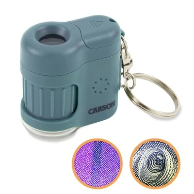 Afbeelding van Carson MicroMini 20 x led zakmicroscoop met uv licht en zaklamp, surfblauw (MM 280B)