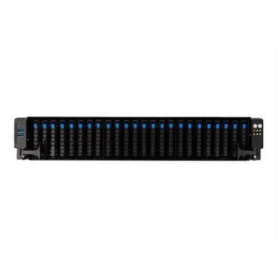 Image de ASUS RS720A E11 RS24U Serveur Montable sur rack 2U 2 voies pas de processeur RAM 0 Go SATA hot swap 2.5&quot; baie(s) aucun disque dur AST2600 10 GigE SE fourni moniteur :