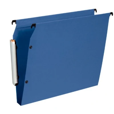 Afbeelding van Esselte LGM VisioPlus PP hangmap, A4, zijkant, capaciteit 350 vellen, bodem 30 mm, afstand 330 geïntegreerde etikettenhouder XL, 10 stuks, blauw, 58137