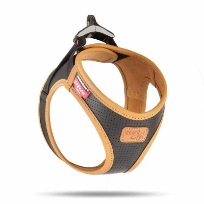 Afbeelding van Curli Hondentuig Clasp Vest Apple Leather Zwart