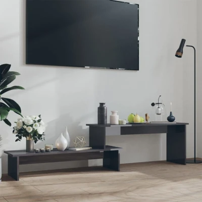 Afbeelding van Tv meubel 180x30x43 cm spaanplaat hoogglans grijs