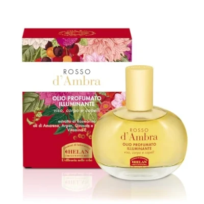 Afbeelding van Helan, Rosso d&#039;Ambra Haarolie, gezicht en lichaamsolie, verlichtend, rozemarijnolie spray voor haar, vitamine E zoete amandelolie, olie gezicht, lichaam