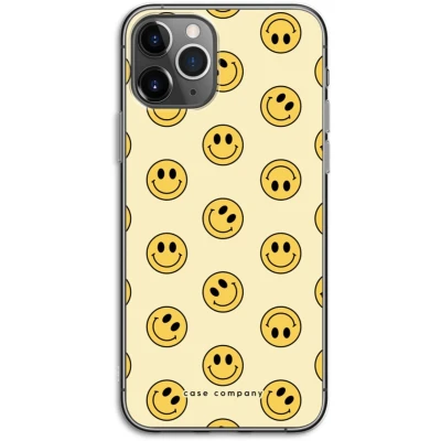 Afbeelding van Case Company® hoesje geschikt voor iPhone 11 Pro Smiley N2 Soft Cover Telefoonhoesje Bescherming aan alle Kanten en Schermrand