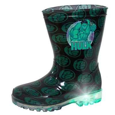 Afbeelding van MARVEL Hulk jongens lichtgevende rubberlaarzen voor regen, sneeuw, zwart.