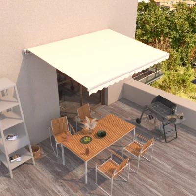 Afbeelding van Luifel handmatig uittrekbaar 400x350 cm crèmekleurig
